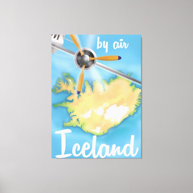 Islands vintage resor flygplansaffisch canvastryck (Framsida)