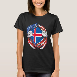 Islandsflagga Amerikan Stolt Över Mitt Isländska A T Shirt