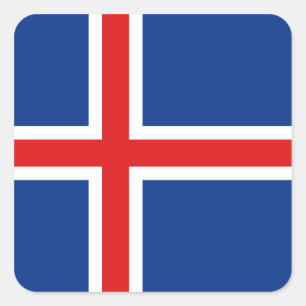 Islandsflaggsticker Fyrkantigt Klistermärke