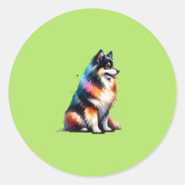 isländsk fårhund runt klistermärke