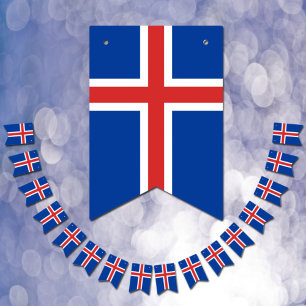 Isländsk flagga & fest Island fänor / bröllop