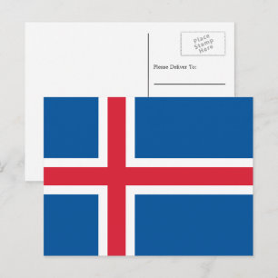 Isländsk flagga, Flagga av Island Vykort