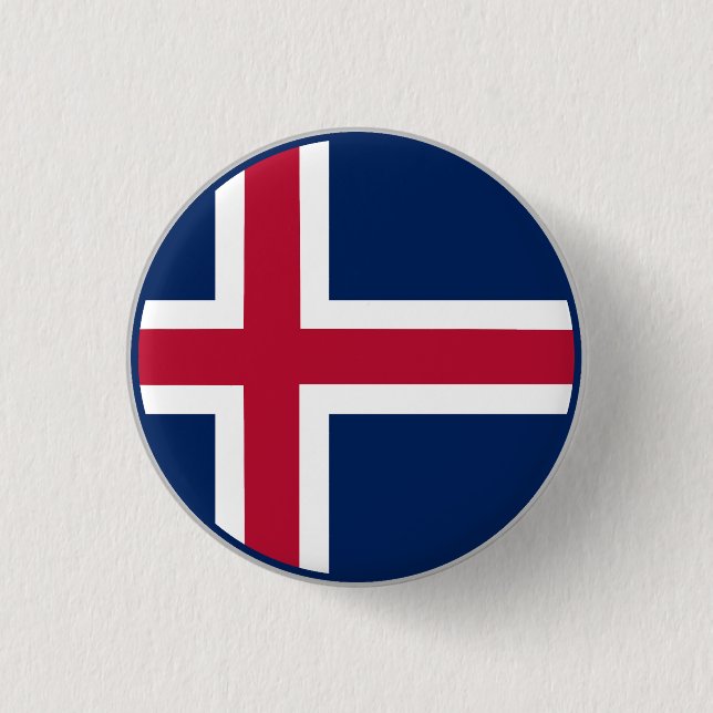 Isländsk flagga knapp (Framsida)