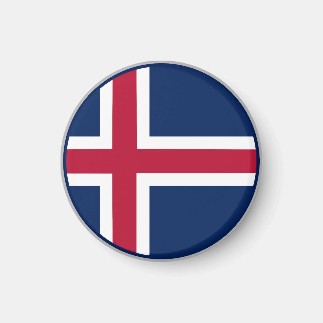 Isländsk flagga magnet (Framsidan)