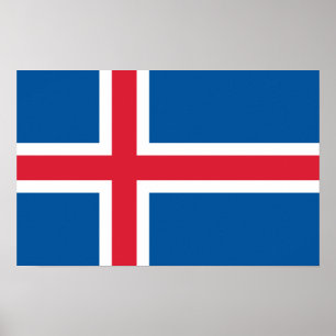 Isländsk flagga - poster