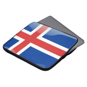 Isländsk glansig flagga laptop fodral