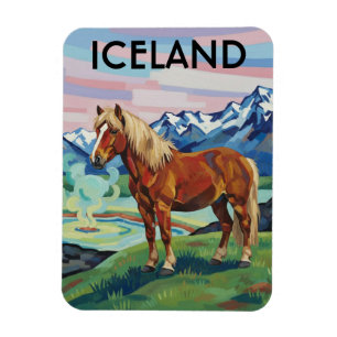 Isländsk häst på Island resa Magnet