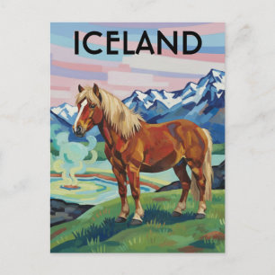 Isländsk häst på Island resa Vykort