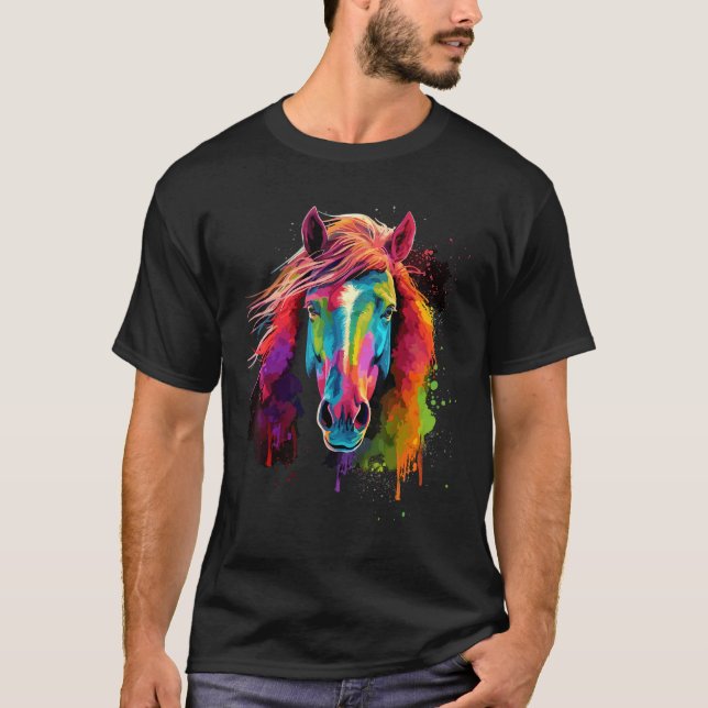 Isländsk Häst Ridning Dressyr Hoppning Häst T Shirt (Framsida)