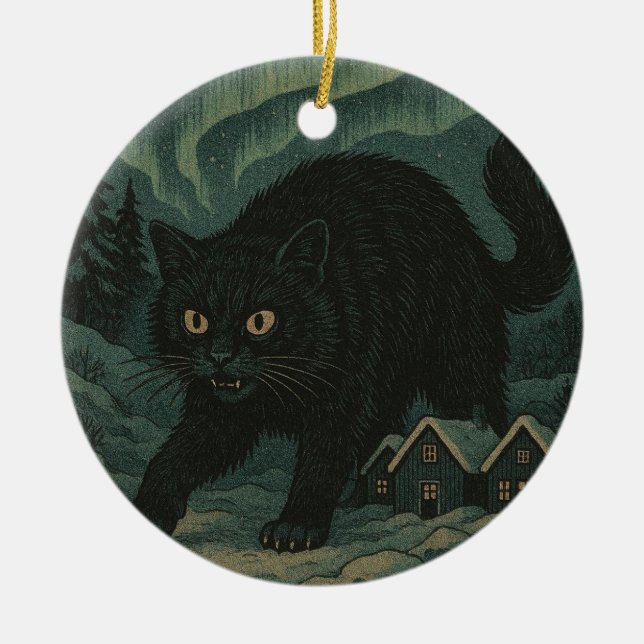 Isländsk jul julkatt  julgransprydnad keramik (Framsidan)