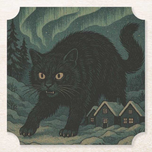 Isländsk jul julkatt  underlägg papper (Framsida)