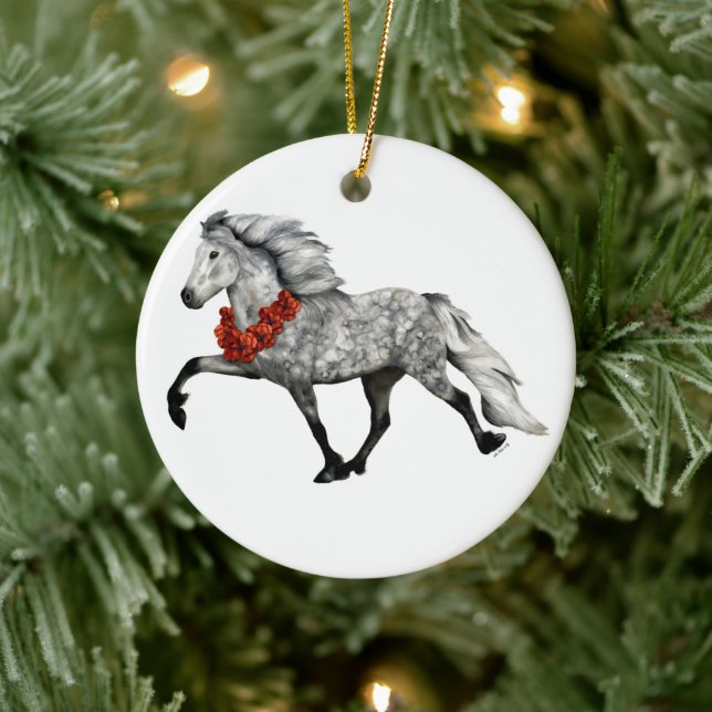 Isländsk julhäst julgransprydnad keramik (Träd)