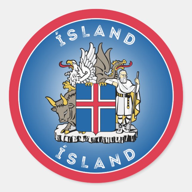 Isländsk kultursymbol runt klistermärke (Framsida)