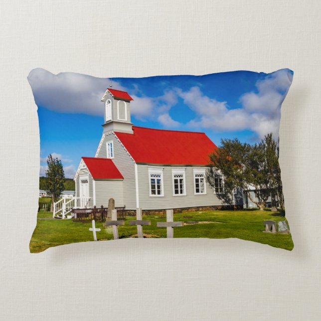 isländsk kyrka prydnadskudde (Framsidan)