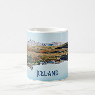 Isländsk landskapsplanering, sovenir-kaffe mugg