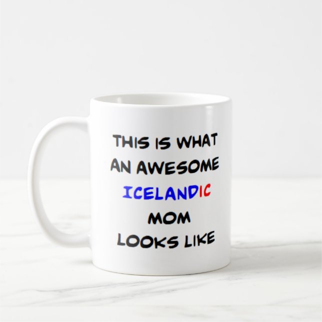 Isländsk mamma, awesome kaffemugg (Vänster)