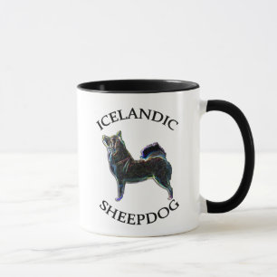 Isländsk Sheepdogägare 11oz. mugg. Stylized hund Mugg