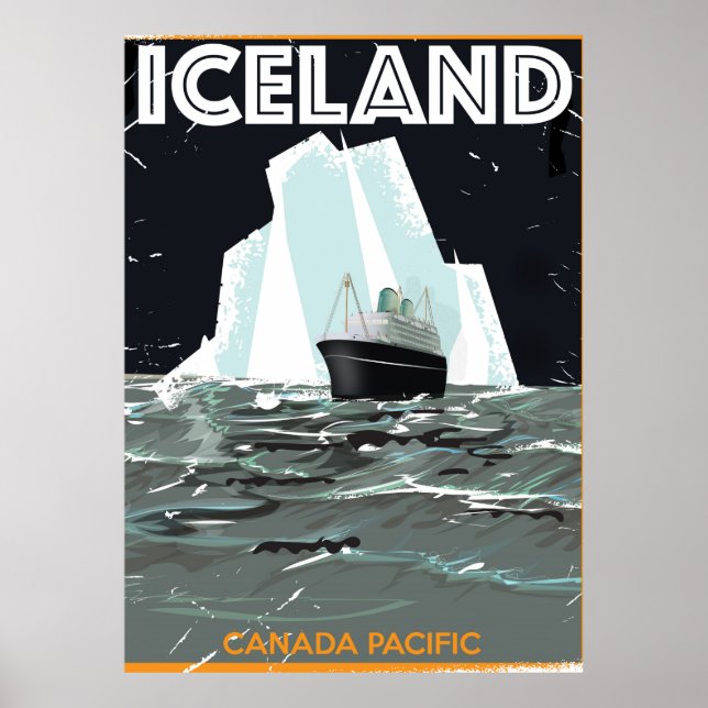 Isländsk Vintage-affisch Poster (Framsidan)