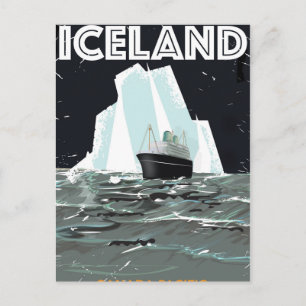 Isländsk Vintageaffisch Vykort