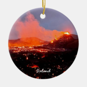 Isländsk vulkan - keramisk ornament