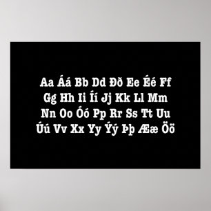 Isländska alfabetet [Íslenska Stafrófið] Poster