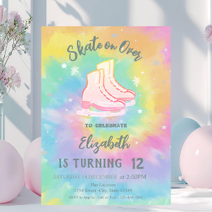 Isländska färgglada Tie Dye Födelsedag Inbjudningar