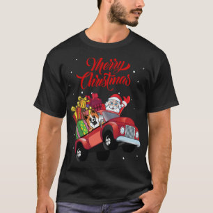Isländska fårhundar med Jultomten i Röda Lastbil D T Shirt
