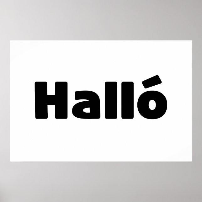 Isländska Halló { Hello ) Isländska Språk Poster (Framsidan)