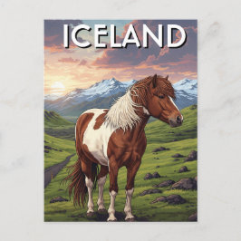 Isländska hästar i Island Travel Vykort