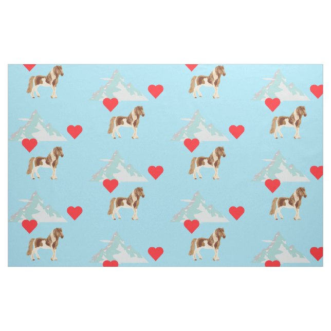 Isländska hästbergsdjur Älskare Red Heart Tyg (Fat Quarter)