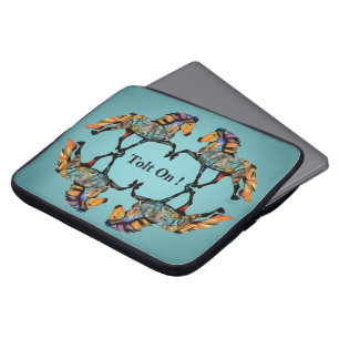 Isländska hästpart ~ Tolt på!  Laptop Fodral