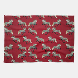 Isländska Horse Astrid i Röd Kökshandduk