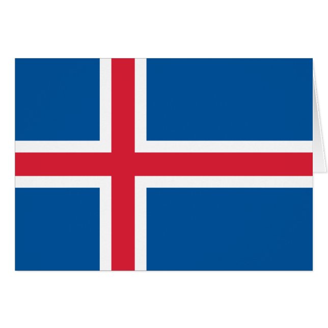 Isländska patriotiska flaggan hälsningskort (Framsidan Horizontal)
