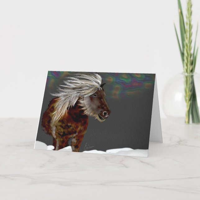 Isländska Pony Hälsning Helgkort (Framsida)