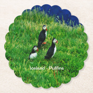 Isländska puffins underlägg papper