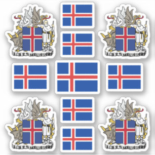 Isländska statssymboler/jackande av arm och flagga klistermärken