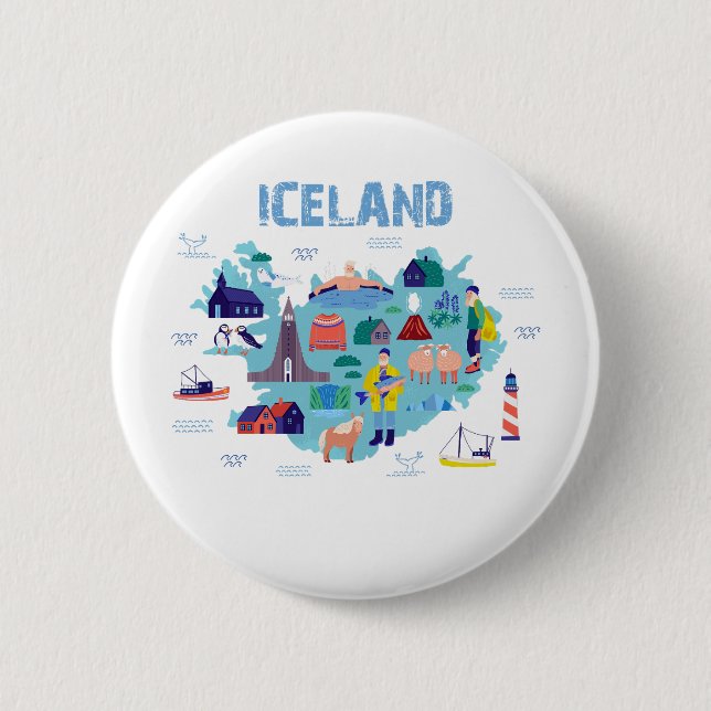 Islandskarta Knapp (Framsida)