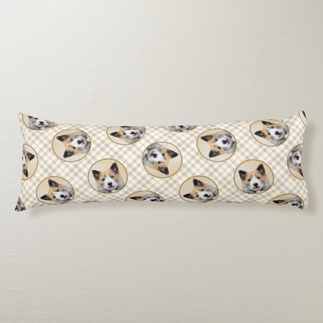 Isländskt fårhundsmålning i originalkonst av Hund Kroppskudde (Framsidan)