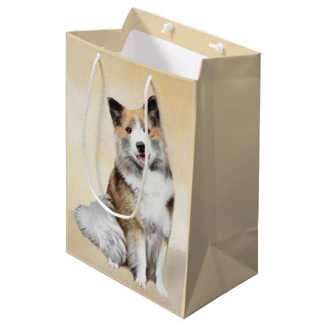 Isländskt fårhundsmålning - Originalkonst av Hund (Framsidan Vinklad)