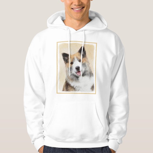 Isländskt fårhundsmålning - Originalkonst av Hund Hoodie (Framsida)