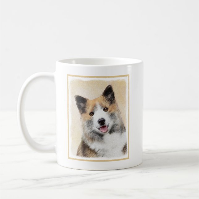 Isländskt fårhundsmålning - Originalkonst av Hund Kaffemugg (Vänster)