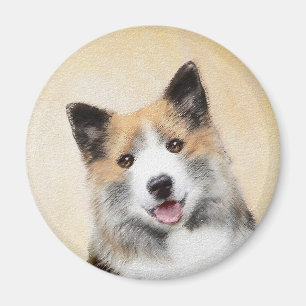 Isländskt fårhundsmålning - Originalkonst av Hund Magnet