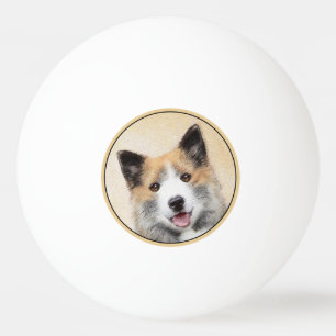 Isländskt fårhundsmålning - Originalkonst av Hund Pingisboll