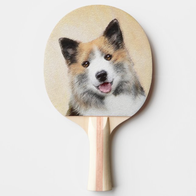 Isländskt fårhundsmålning - Originalkonst av Hund Pingisracket (Framsidan)