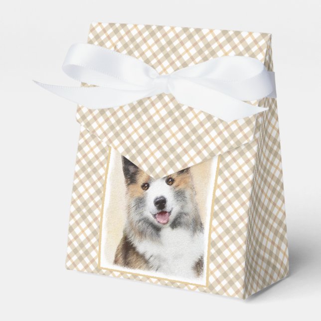 Isländskt fårhundsmålning - Originalkonst av Hund Presentaskar (Framsidan Sidan)