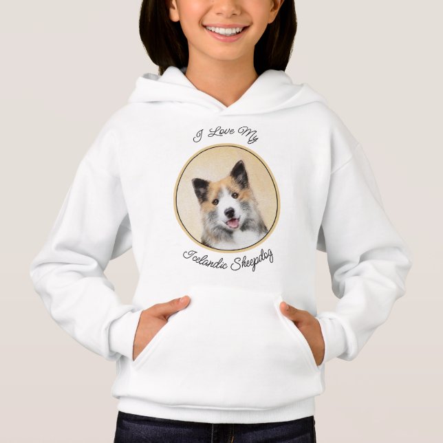 Isländskt fårhundsmålning - Originalkonst av Hund T Shirt (Framsida)