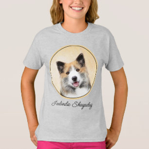 Isländskt fårhundsmålning - Originalkonst av Hund T Shirt