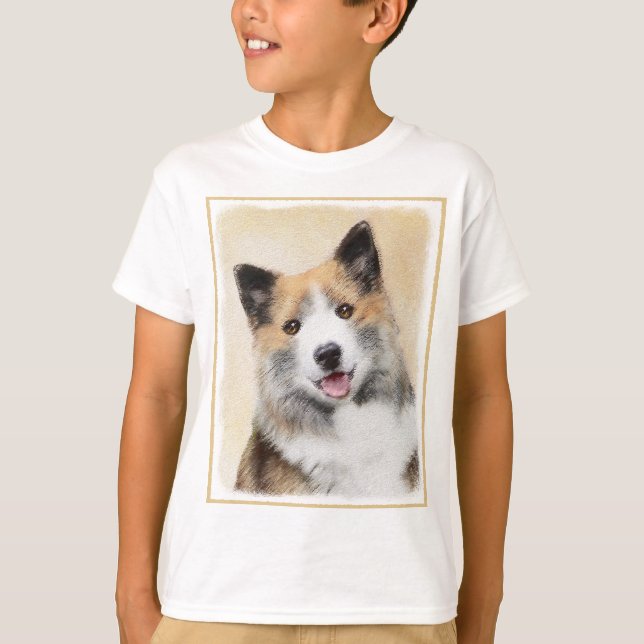 Isländskt fårhundsmålning - Originalkonst av Hund T Shirt (Framsida)