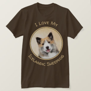 Isländskt fårhundsmålning - Originalkonst av Hund T Shirt