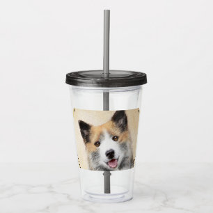 Isländskt fårhundsmålning - Originalkonst av Hund Take Away Mugg